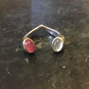 Sterling silver and 14k gold boho ring